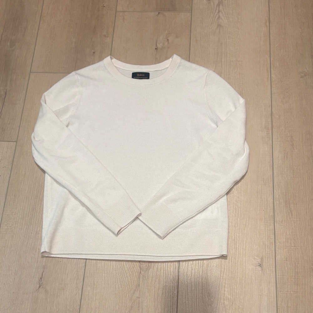 Quince 100% Mongolian Cashmere Cream Sweater